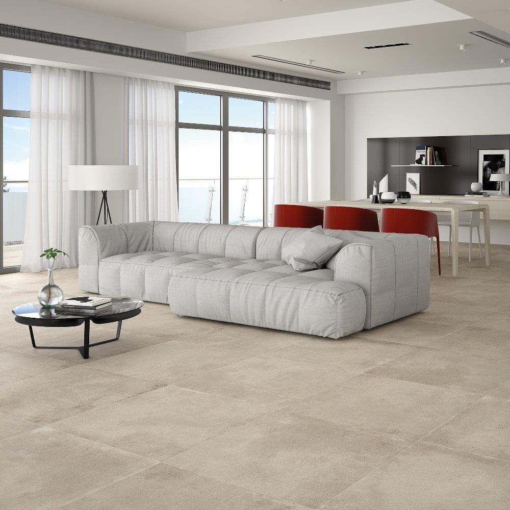 Paul Roescher keramische vloertegel beton betonlook greige grijs beige H2O 32A 75x75